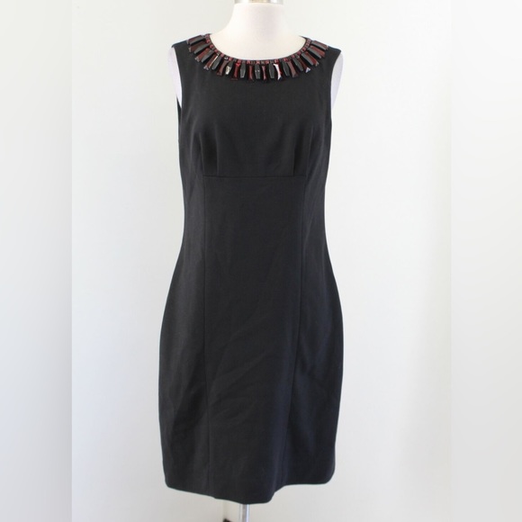 Kate Spade Black Embellished Red Beaded Neckline - Picture 1 of 7